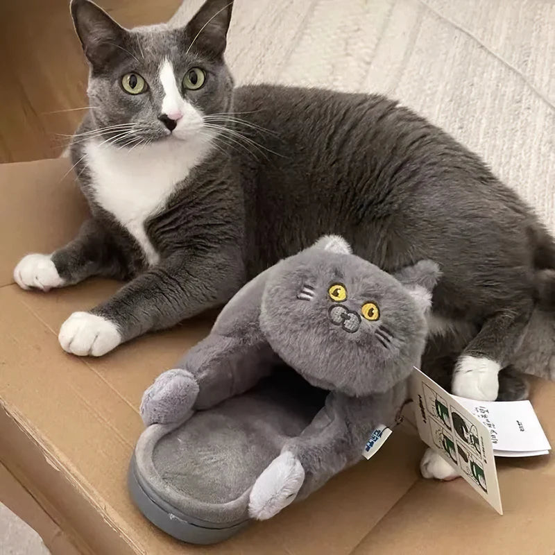 Cozy Cat Slippers - Memory Foam Non-Slip House Shoes