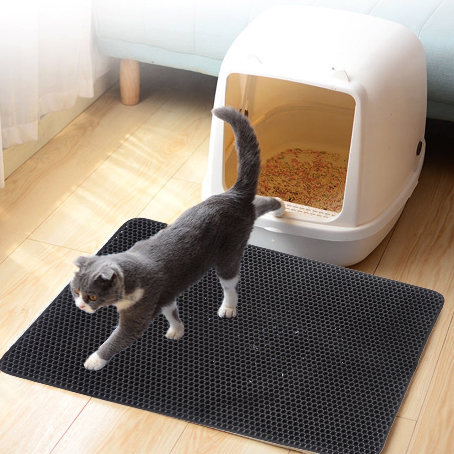 Premium Cat Litter Mat - Waterproof Double Layer Honeycomb Design