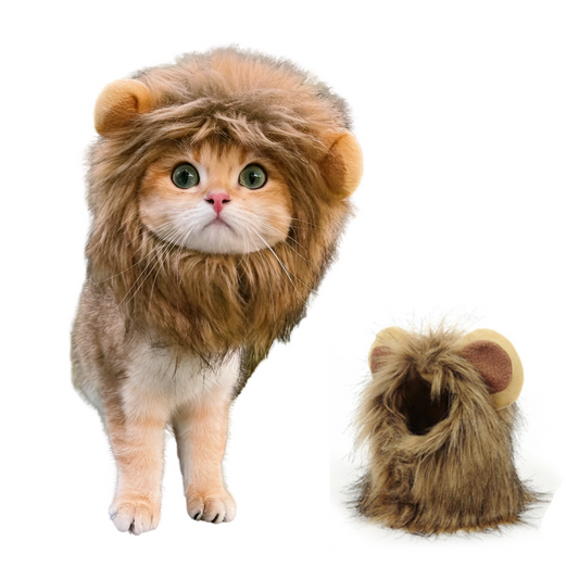 Cat Lion Mane Costume - Adorable Pet Halloween Outfit for Cats & Small Dogs