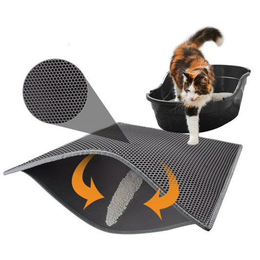 Premium Cat Litter Mat - Waterproof Double Layer Honeycomb Design