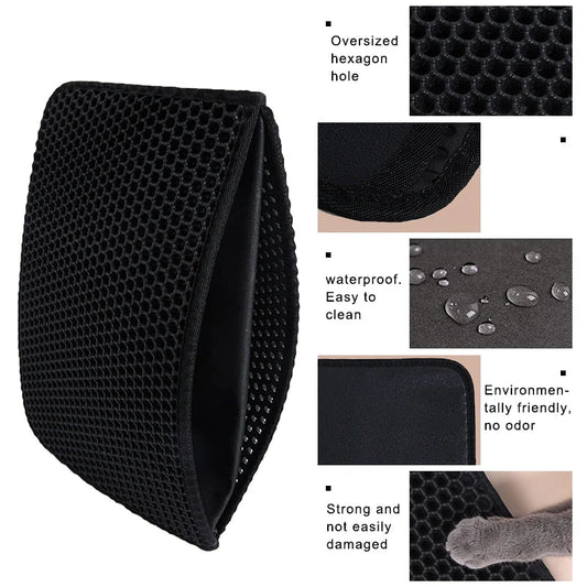 Premium Cat Litter Mat - Waterproof Double Layer Honeycomb Design