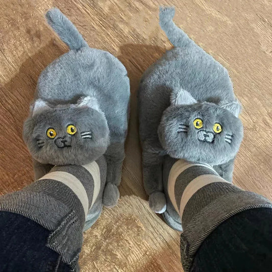 Cozy Cat Slippers - Memory Foam Non-Slip House Shoes