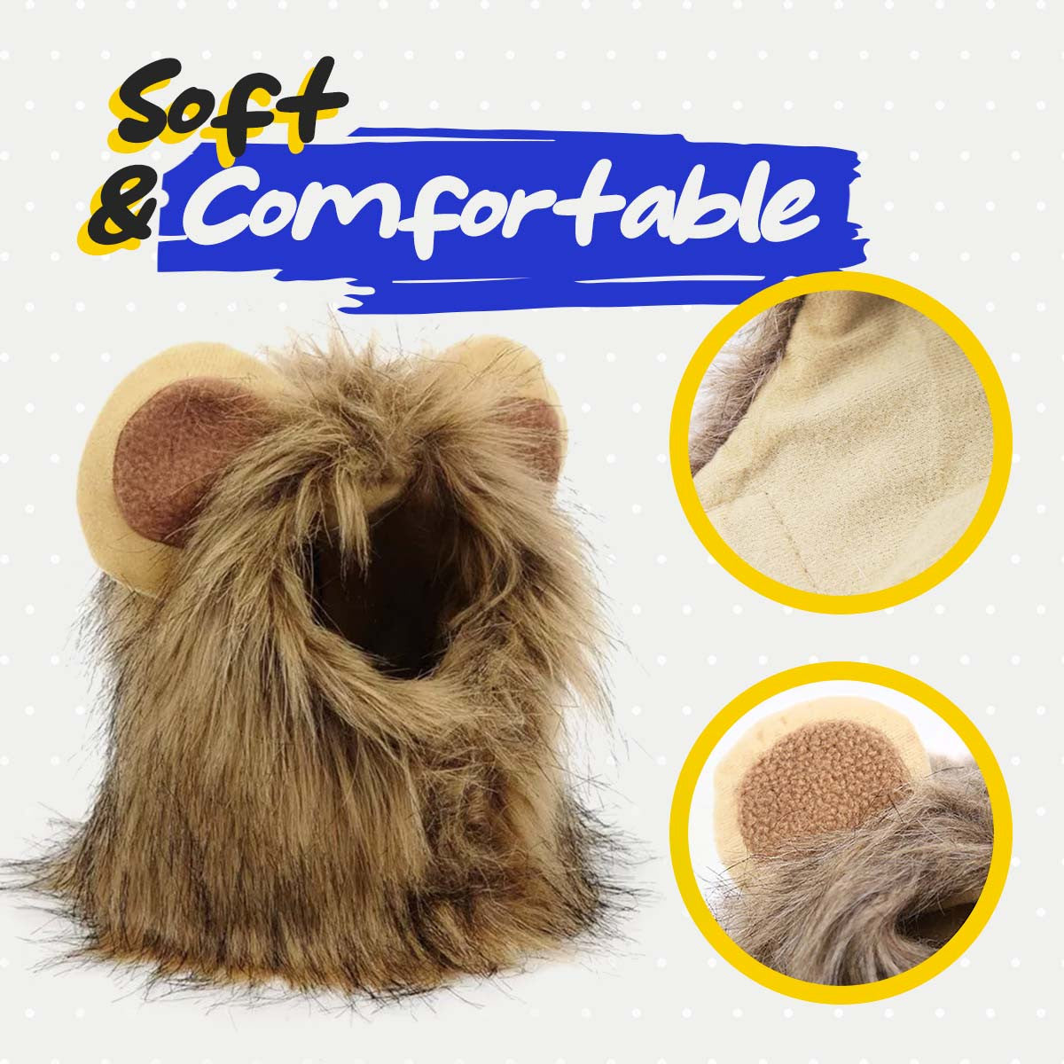 Cat Lion Mane Costume - Adorable Pet Halloween Outfit for Cats & Small Dogs